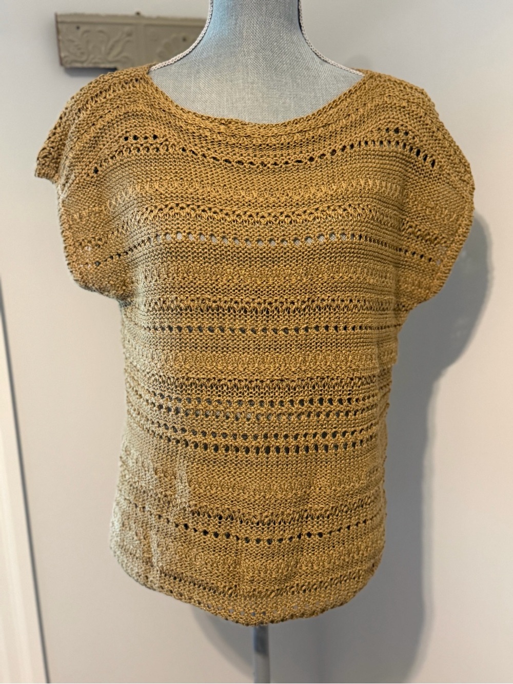 LAUREN RALPH LAUREN Sleeveless Crochet Boatneck Tank preppy cottagecore boho